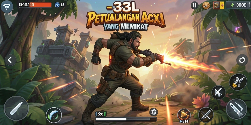 Tampilan gameplay seru di 33L dengan pertempuran mendebarkan.