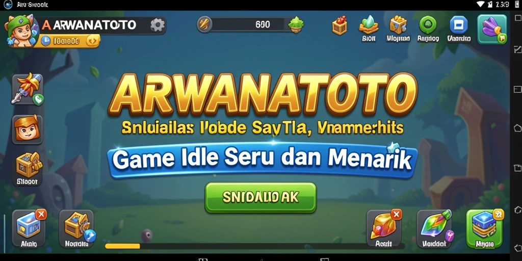 Tampilan gameplay seru ARWANATOTO saat karakter mengumpulkan sumber daya.