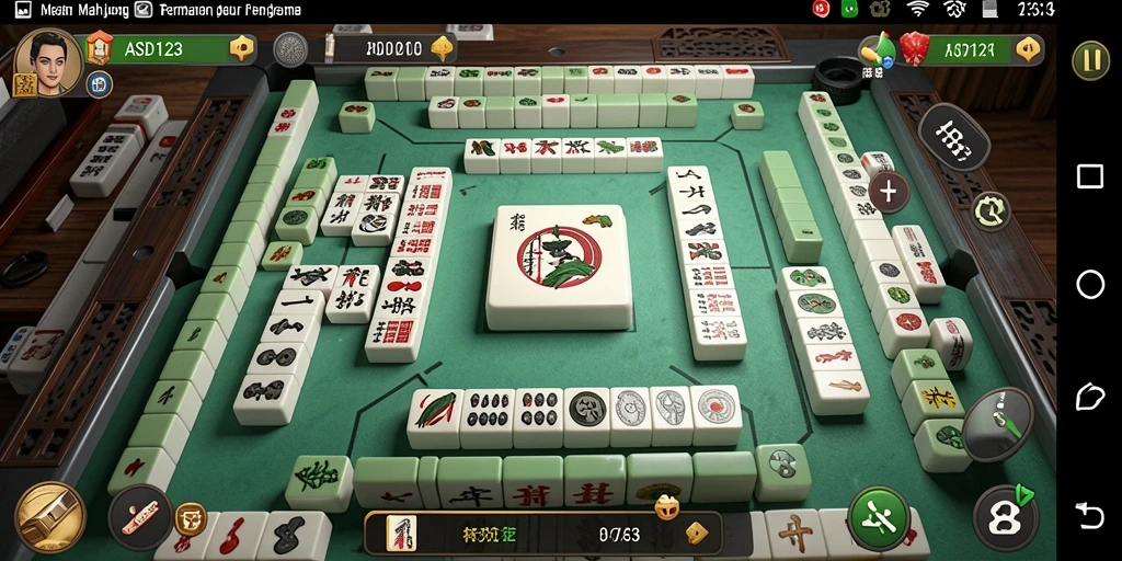 Tampilan gameplay seru dari aplikasi Mahjong ASD123.