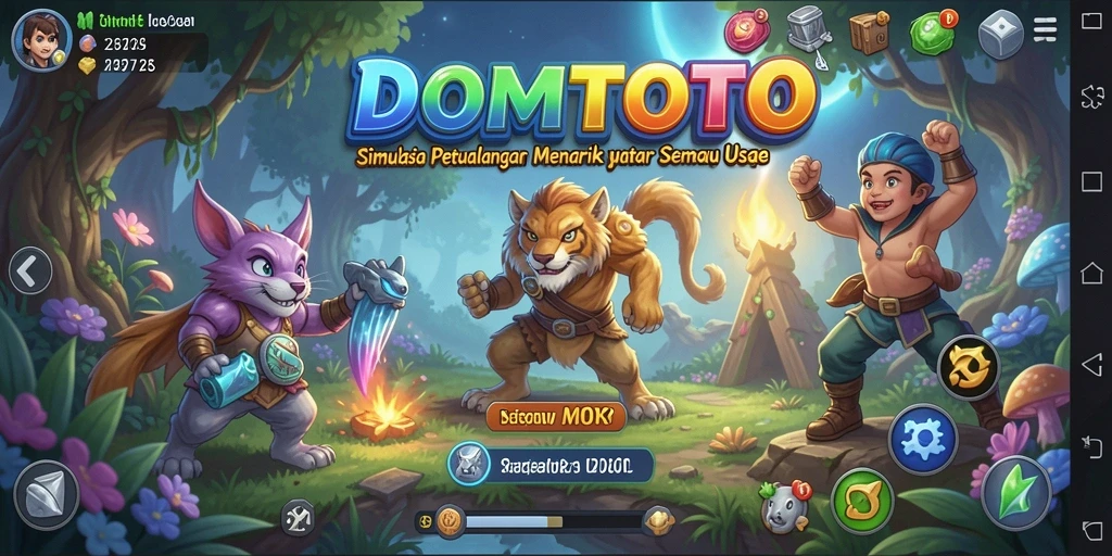 Screenshot gameplay DOMTOTO menampilkan aksi simulasi yang seru dan interaktif.