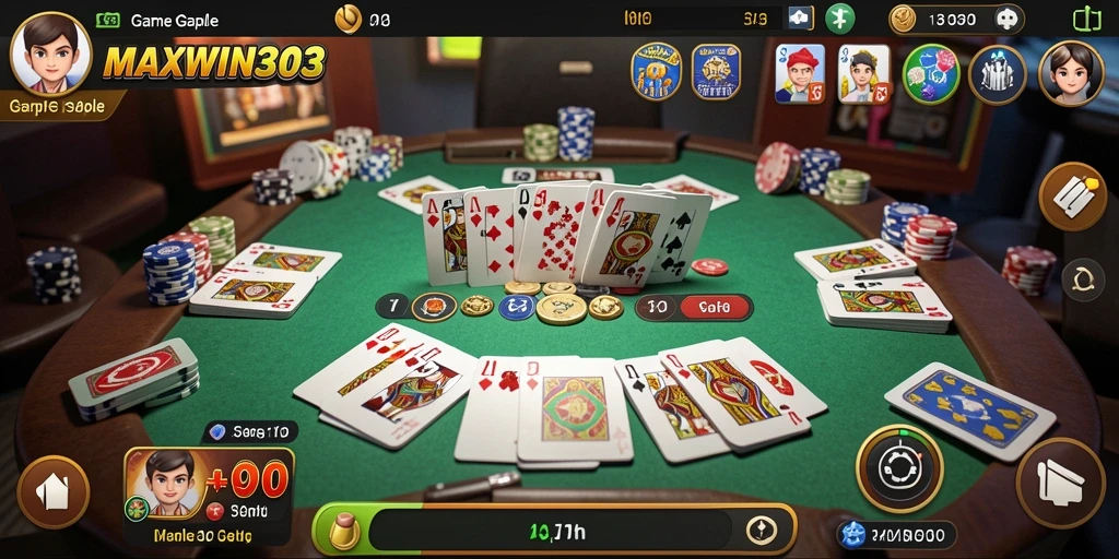 Tampilan gameplay menarik dari permainan Gaple di MAXWIN303.