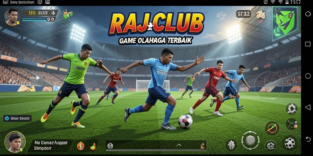 Tangkapan layar utama RAJACLUB memperlihatkan aksi seru dalam permainan olahraga.