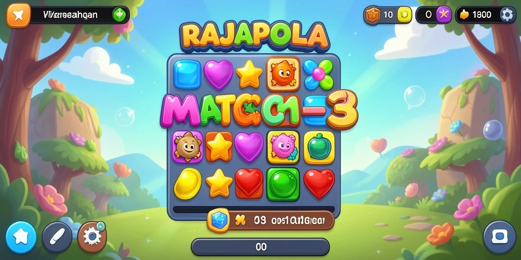 Tangkapan layar gameplay RAJAPOLA yang penuh warna dan seru.