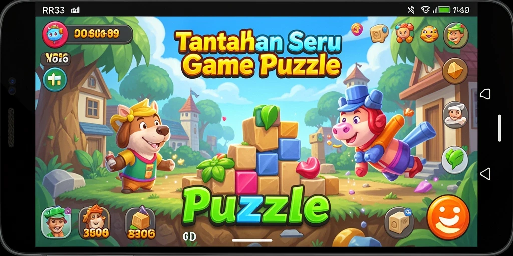 Screenshot utama RR33 menampilkan gameplay Puzzle yang menantang.